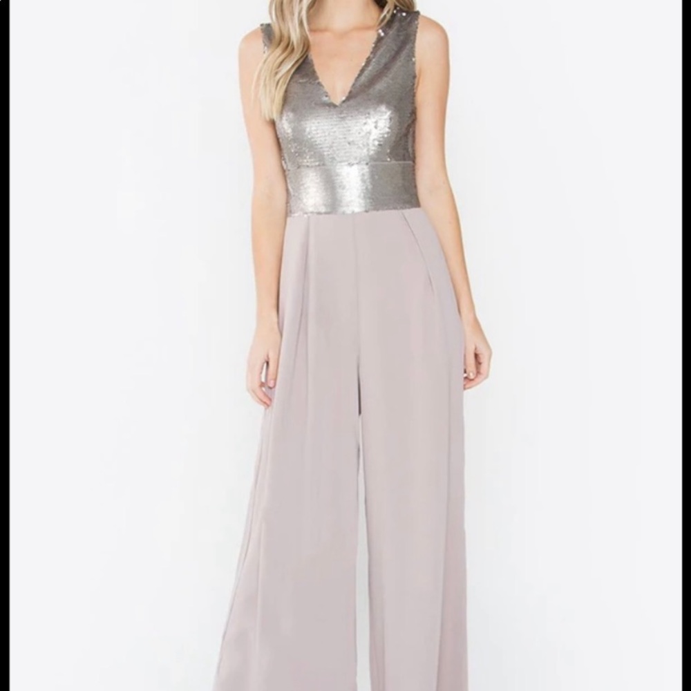 Sugar Lips Sequin V-Neck Martha Jumpsuit Size XS